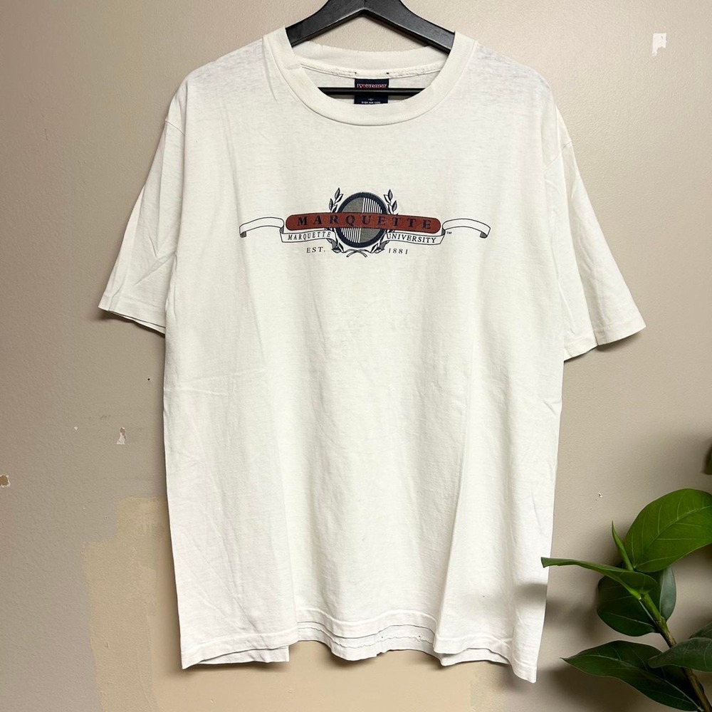 Vintage 90s Jansport Marquette University Crest Shirt Mens Large White USA Made